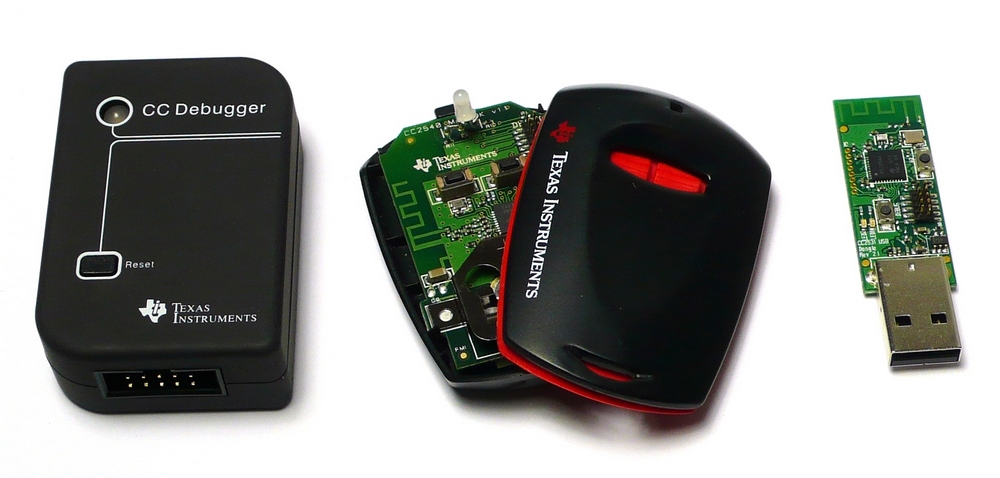  Отладочный набор CC2541DK-MINI: CC2541 брелок, CC2540 USB Dongle и CC Debugger