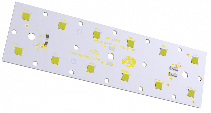 MODULE 145x43 AL1.5 1x12 30К70 55W 0.7А 5050 разъем