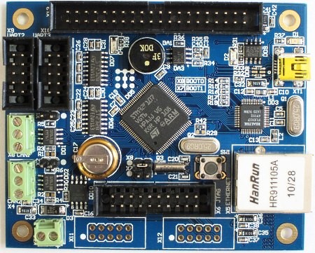 Модуль TE-STM32F107. Вид сверху