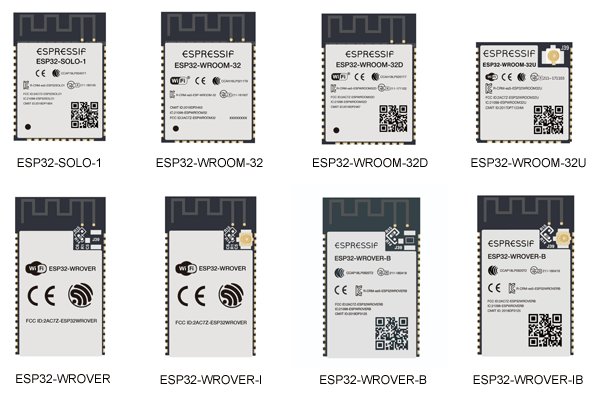 Внешний вид Wi-Fi + BT + BLE-модулей на базе микросхемы ESP32