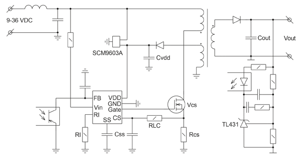 Типовая схема включения SCM1101A