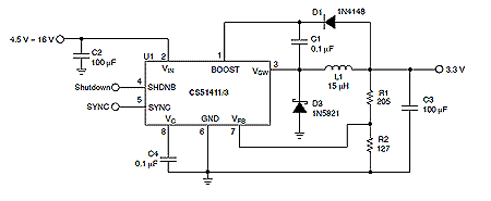 Семейство CS5141x DC/DC-регуляторов на 1,5 А при входном напряжении до 40 В
