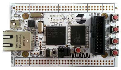 LPC4357-DB1 – отладочная плата на базе цифрового сигнального Cortex-M4 LPC4357FET256 с Cortex-M0 сопроцессором. Вид сверху