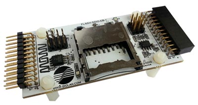 Плата расширения FLASH-SDIO-EB-1 с установленной Flash и EEPROM памятью и слотом для SD/MMC карт