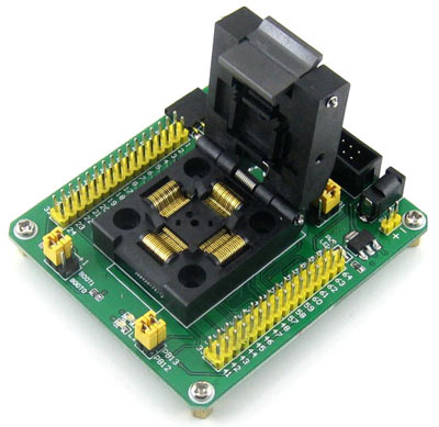 Адаптер STM32-QFP64 для автономного программирования микроконтроллеров STM32 в корпусе QFP-64.