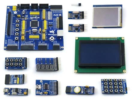 OpenM128 Package B – отладочный комплект от компании Waveshare на основе микроконтроллера ATMEL ATmega128.