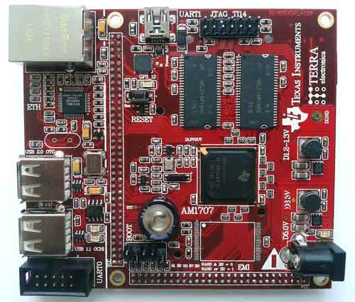 TE-AM1707 - модуль на основе 32-разрядного микропроцессора AM1707 компании Texas Instruments.