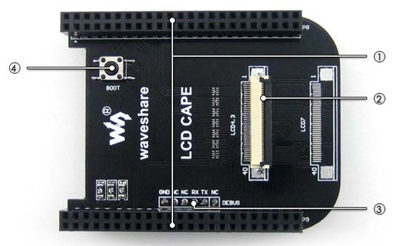 Плата расширения LCD Cape для BeagleBone Black с поддержкой LCD 4.3