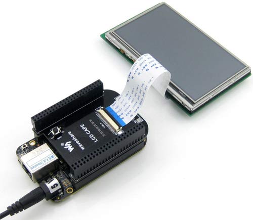 Соединение BB Black с LCD  4.3 с резистивной сенсорной панелью