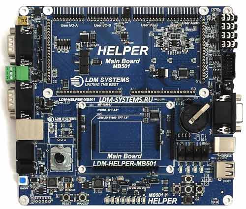 LDM-HELPER-MB501-FULL– базовая (материнская) отладочная плата среднего уровня сложности для всей системы HELPER
