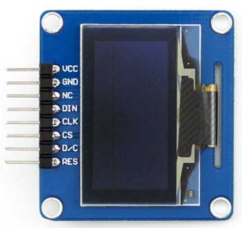 Модуль 1.3inch OLED[A]. Вид со стороны дисплея