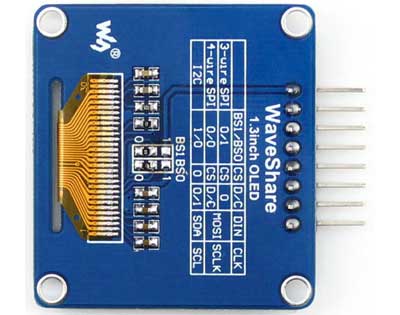 Модуль 1.3inch OLED[A]. Вид снизу