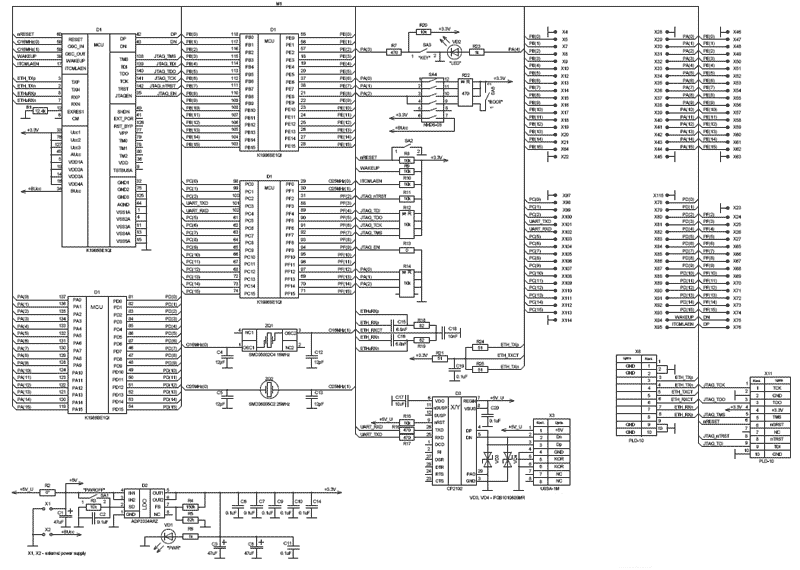 Схема принципиальная электрическая отладочной платы LDM-START-K1986BE1QI-T