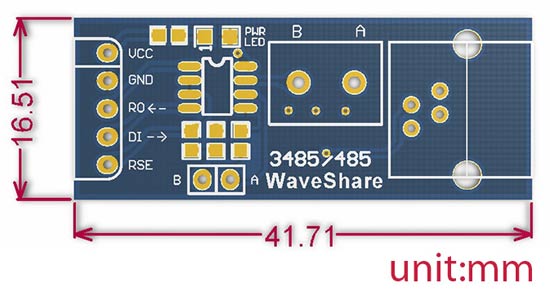 Размеры платы RS485 Board [3.3V]