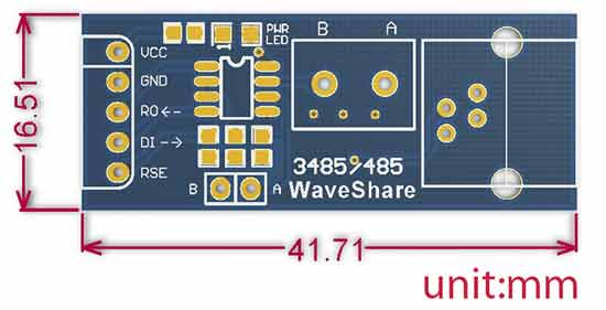  Размеры платы RS485 Board [5V]