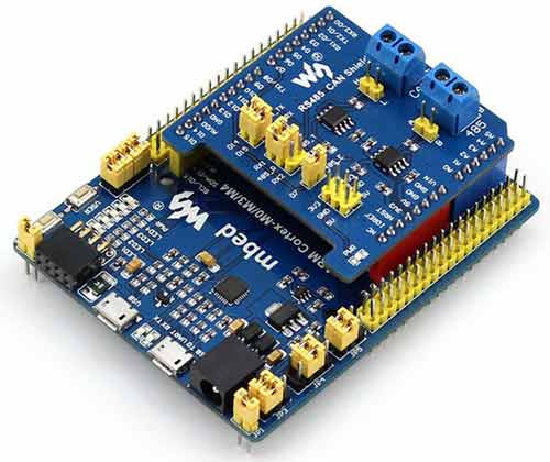 Отладочная плата XNUCLEO-F302R8 с установленной платой расширения RS485 CAN Shield