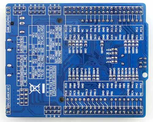 Отладочная плата XNUCLEO-F302R8. Вид снизу