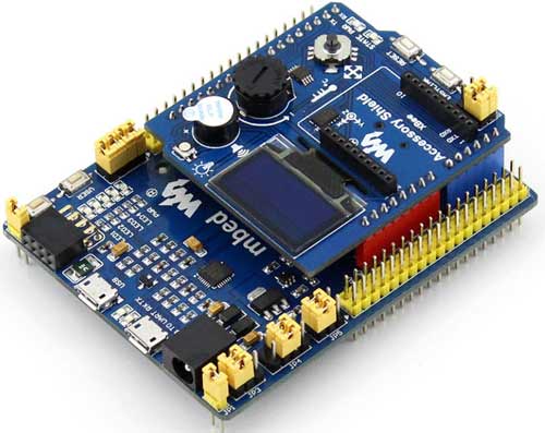 Отладочная плата XNUCLEO-F411RE с установленной платой расширения Accessory Shield