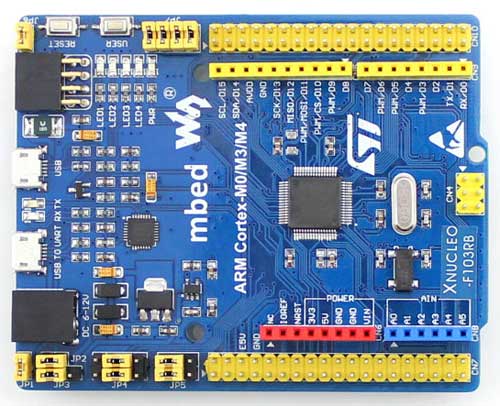 Отладочная плата XNUCLEO-F103RB. Вид сверху