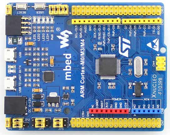 Отладочная плата XNUCLEO-F103RB. Вид сверху