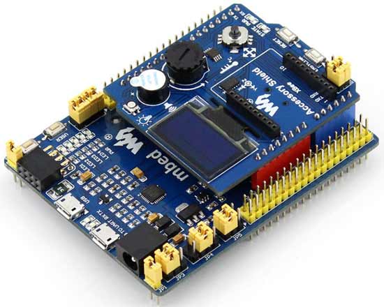 Отладочная плата XNUCLEO-F103RB с установленной платой расширения Accessory Shield