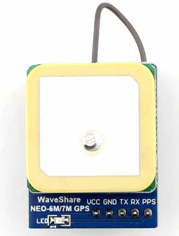 Отладочная плата UART GPS NEO-6M [B]. Вид сверху (со стороны активной антенны)