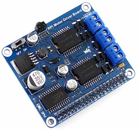 Плата расширения RPi Motor Driver Board. Вид сверху