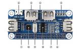 4-портовый USB-HUB для Raspberry Pi со встроенным преобразователем USB-UART