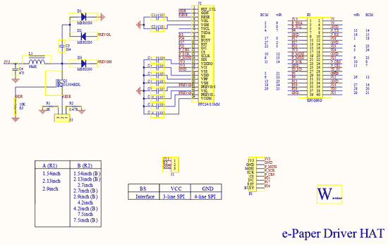 Схема принципиальная электрическая e-Paper Driver HAT