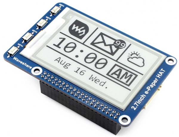 Дисплей 2.7inch e-Paper HAT. Вид сверху