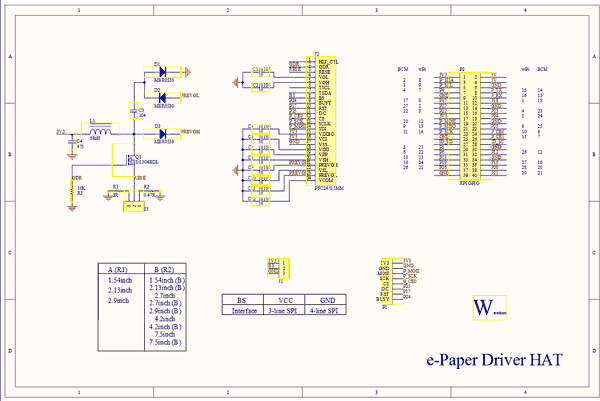 Схема принципиальная электрическая e-Paper Driver