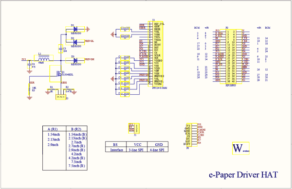 Схема принципиальная электрическая e-Paper Driver