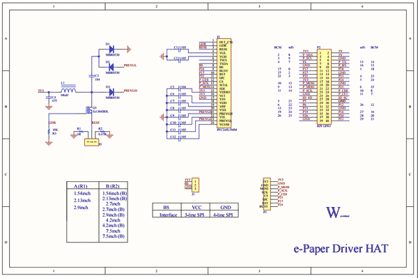 Схема принципиальная электрическая e-Paper Driver
