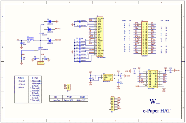 Схема принципиальная электрическая e-Paper Driver