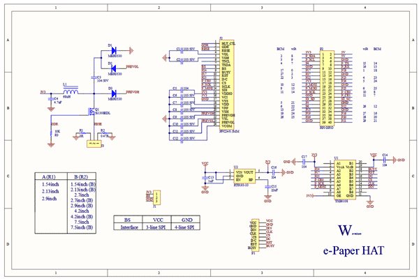 Схема принципиальная электрическая e-Paper Driver