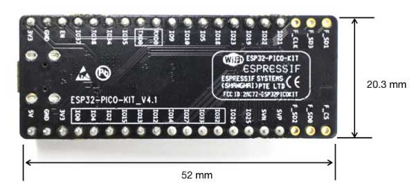 Размеры платы ESP32-PICO-KIT