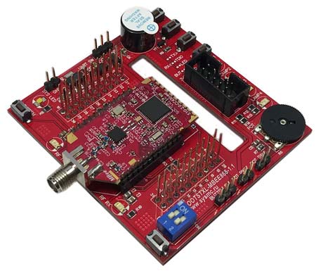 Демонстрационная плата BOOSTXL-MB868-1.1 с установленным RF модулем MBEE-868-2.0