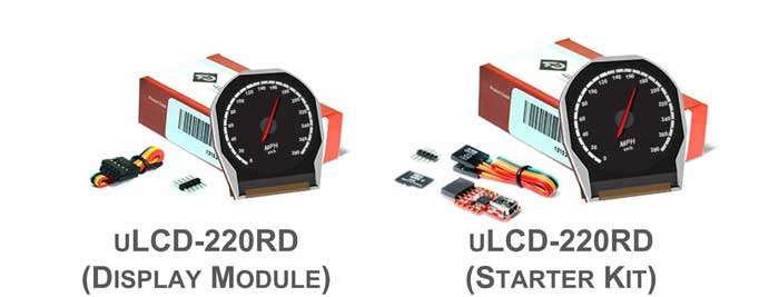 Комплект поставки дисплея uLCD-220RD и отладочного набора uLCD-220RD Starter Kit
